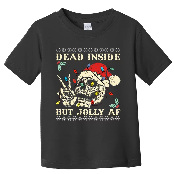 Dead Inside But Jolly AF Skeleton Santa Xmas Toddler T-Shirt