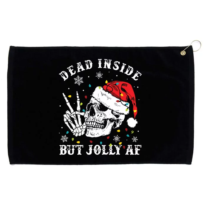 Dead Inside But Jolly Af Skeleton Santa Christmas Pajamas Grommeted Golf Towel