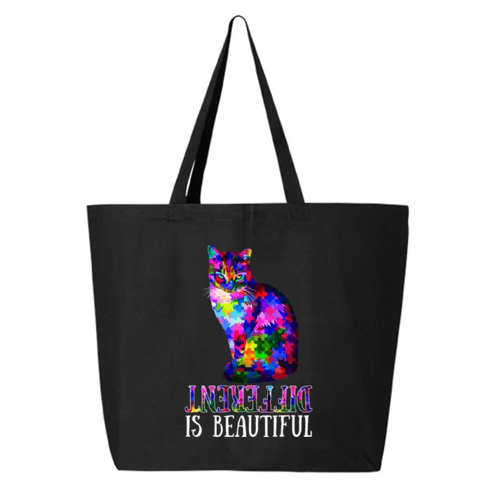 Different Is Beautiful Cat Autism Awareness 25L Jumbo Tote