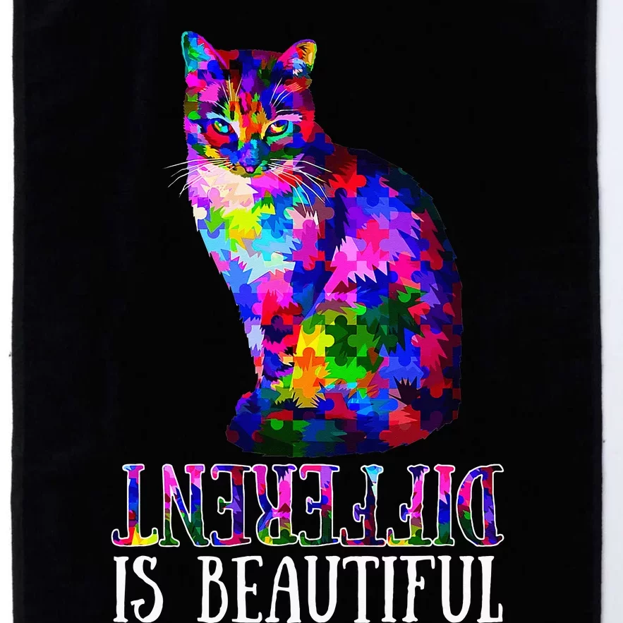 Different Is Beautiful Cat Autism Awareness Platinum Collection Golf Towel