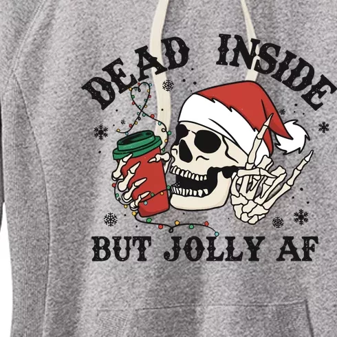 Dead Inside But Christmas Skeleton Women's Fleece Hoodie