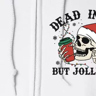 Dead Inside But Christmas Skeleton Full Zip Hoodie