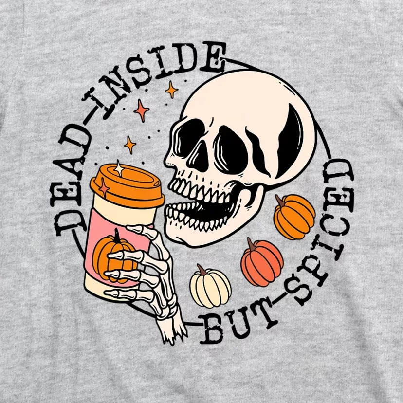 Dead Inside But Spiced Skull Pumpkin Latte Fall Thanksgiving T-Shirt