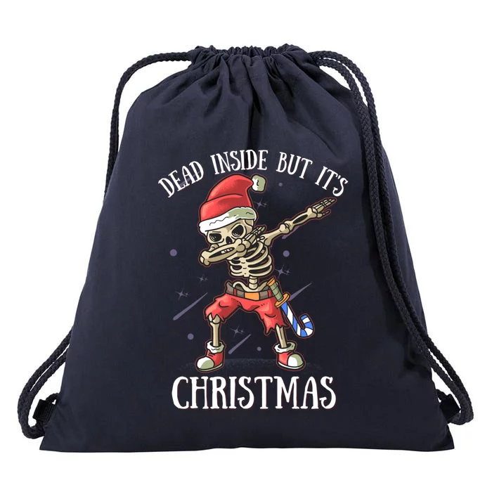 Dead Inside But ItS Christmas Xmas Dead Inside Gift Drawstring Bag