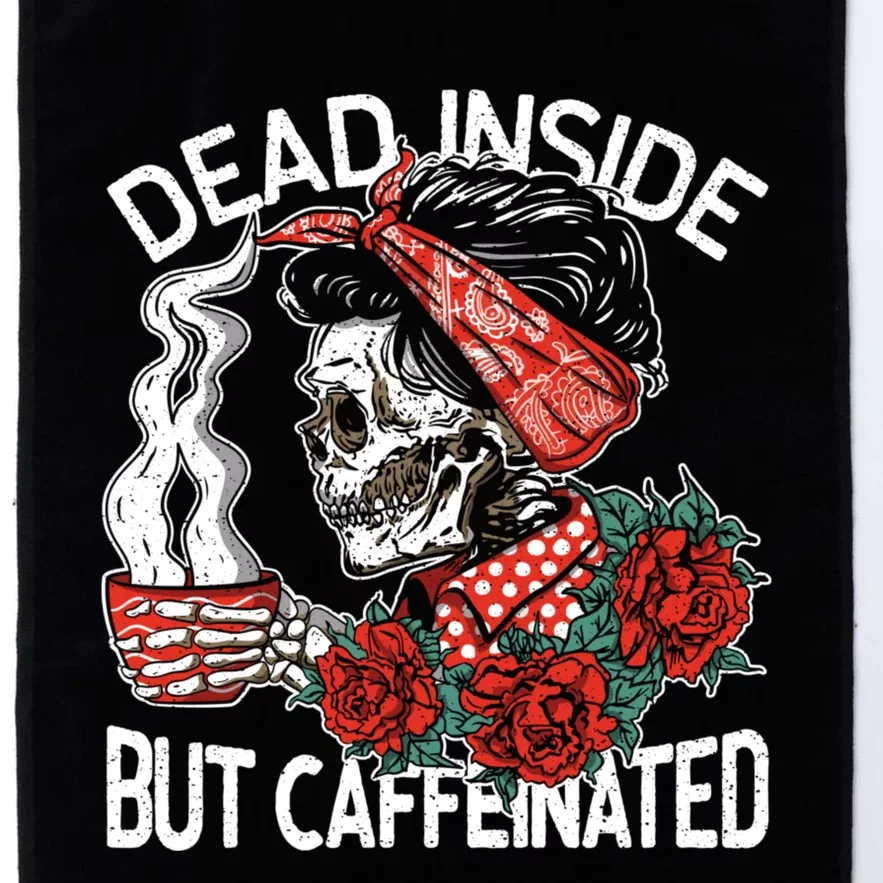 Dead Inside But Caffeinated Skeleton Coffee Platinum Collection Golf Towel