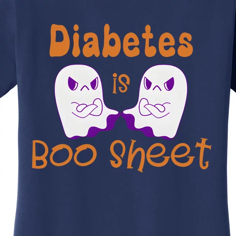 Diabetes Is Boo Sheet Funny Halloween Diabetes Awareness Women's T-Shirt