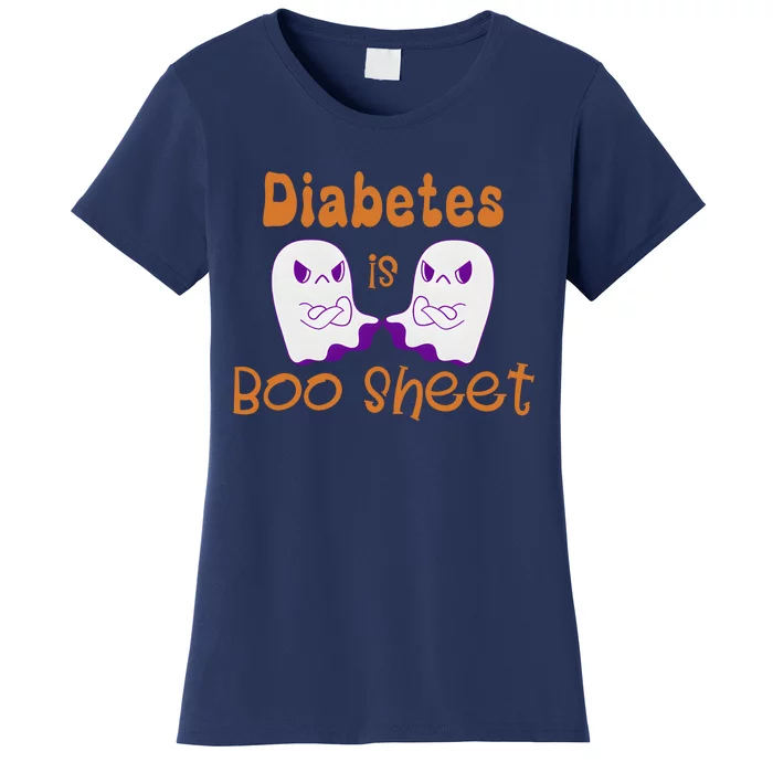 Diabetes Is Boo Sheet Funny Halloween Diabetes Awareness Women's T-Shirt