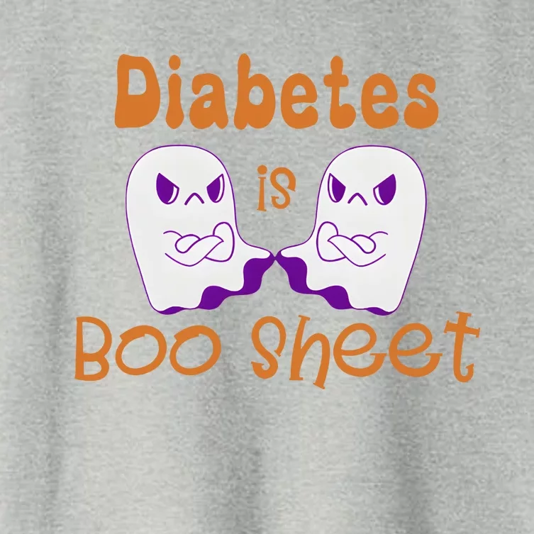 Diabetes Is Boo Sheet Funny Halloween Diabetes Awareness Women's Crop Top Tee