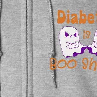 Diabetes Is Boo Sheet Funny Halloween Diabetes Awareness Full Zip Hoodie