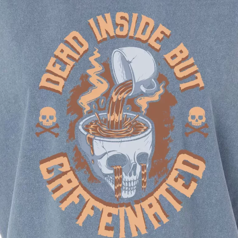 Dead Inside But Caffeinated Skeleton Coffee Garment-Dyed Women's Muscle Tee