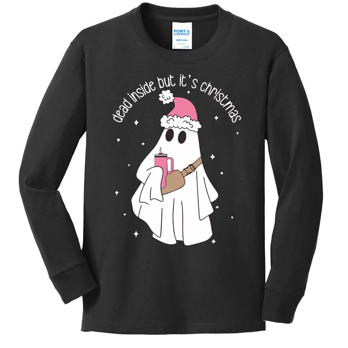 Dead Inside But ItS Christmas Kids Long Sleeve Shirt