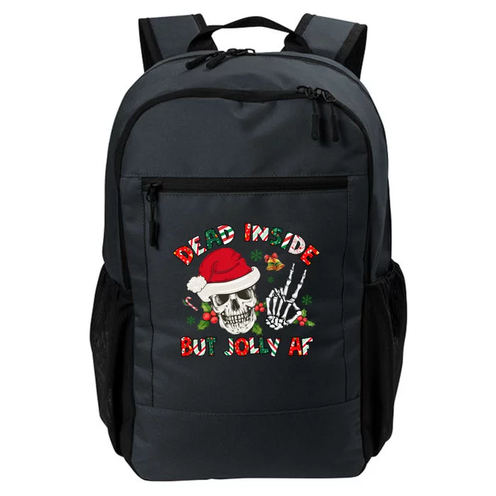 Dead Inside But Jolly Af Funny Skeleton Santa Hat Christmas Gift Daily Commute Backpack