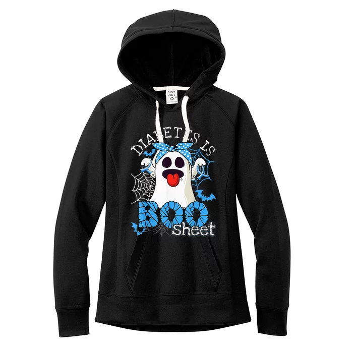 Diabetes Is Boo Sheet Halloween Ghost Diabetes Awareness Women's Fleece Hoodie