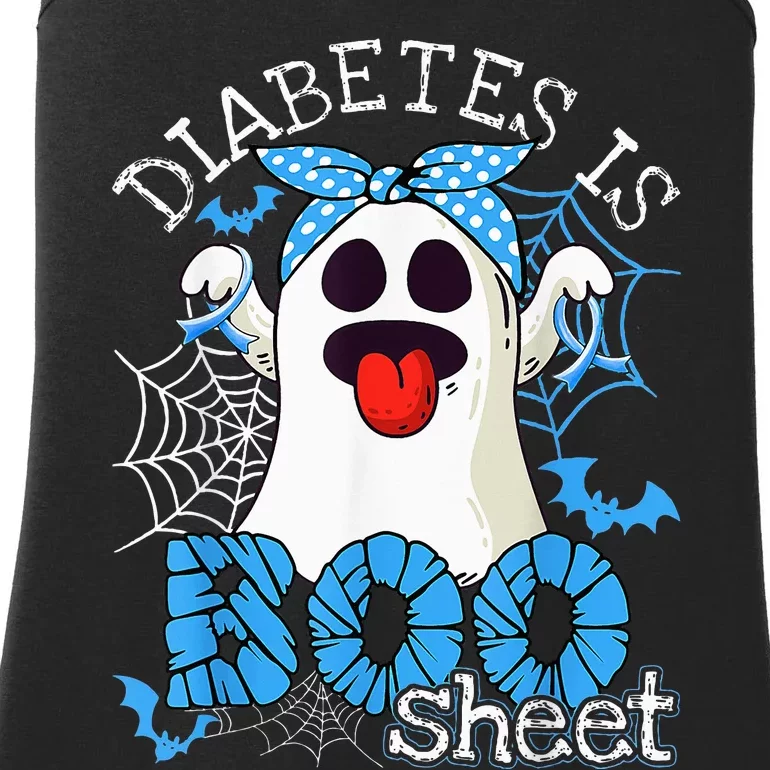 Diabetes Is Boo Sheet Halloween Ghost Diabetes Awareness Ladies Essential Tank