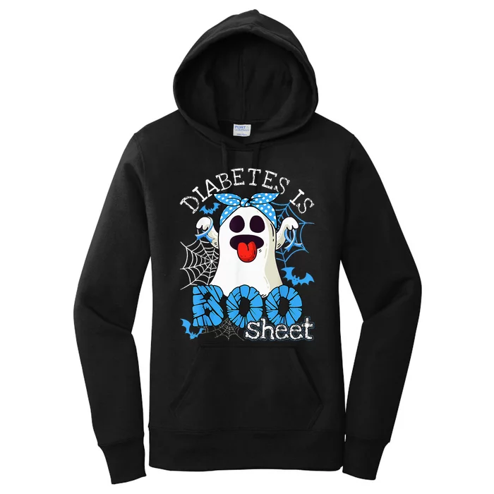 Diabetes Is Boo Sheet Halloween Ghost Diabetes Awareness Women's Pullover Hoodie