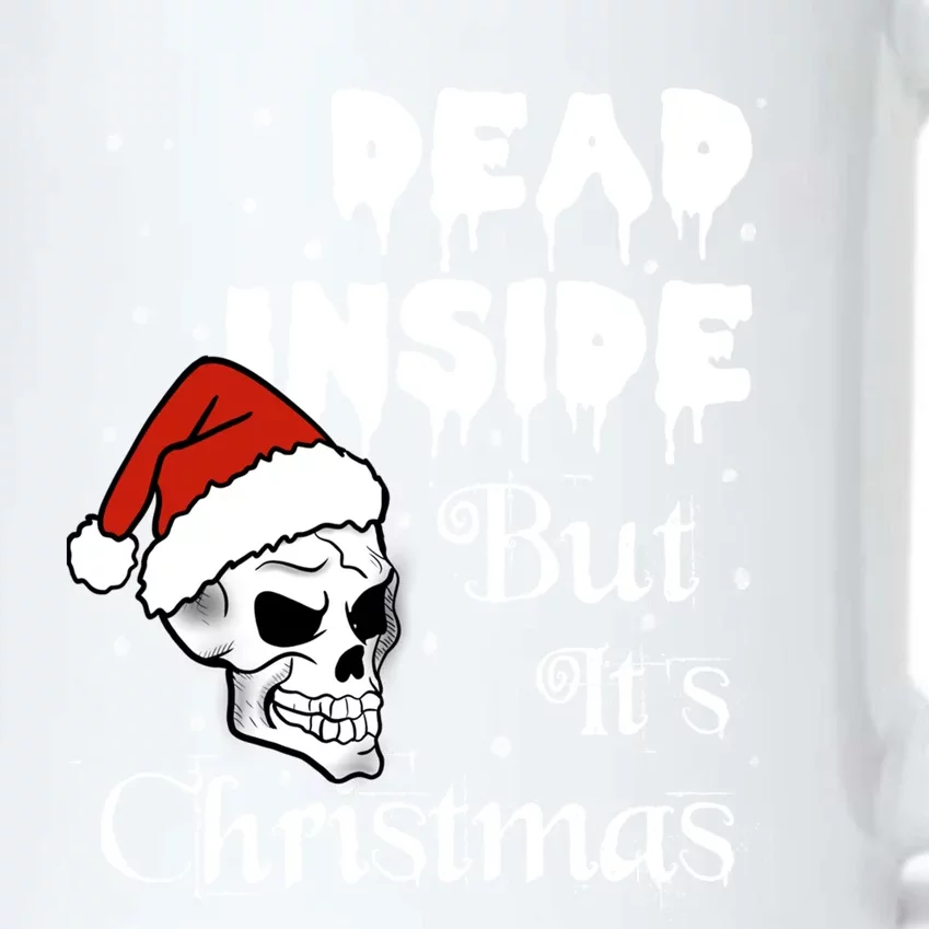 Dead Inside But It’S Christmas Skull Gift For Santa Gift Black Color Changing Mug