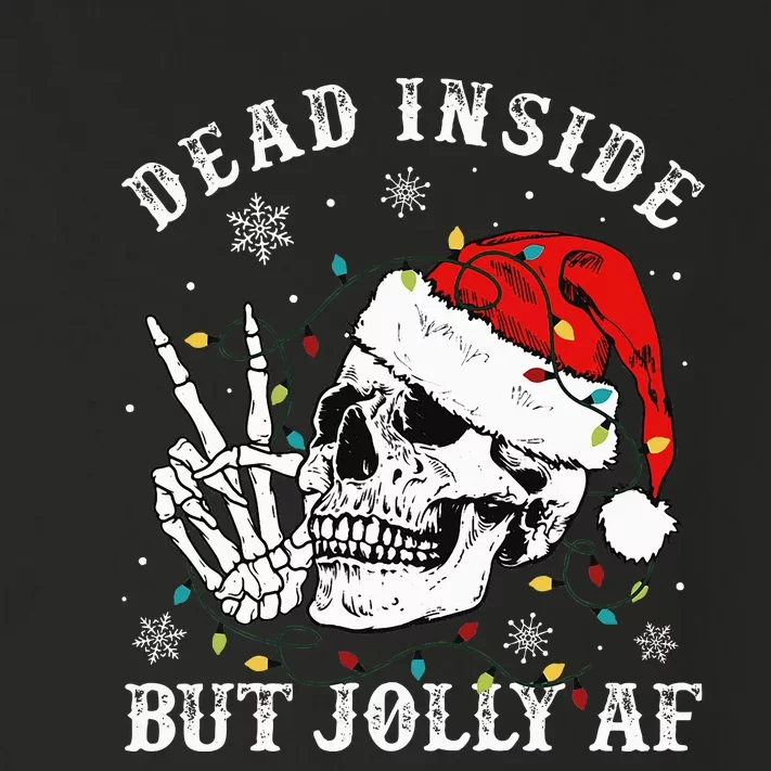 Dead Inside But Jolly AF Skeleton Santa Christmas Pajamas Toddler Long Sleeve Shirt