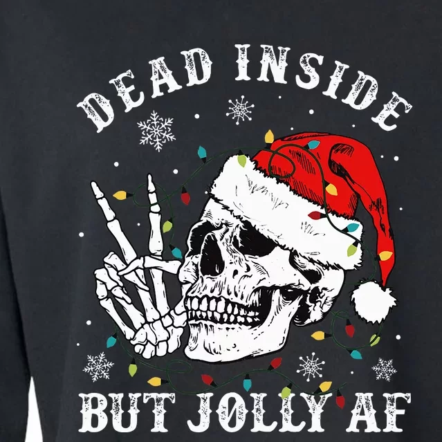 Dead Inside But Jolly AF Skeleton Santa Christmas Pajamas Cropped Pullover Crew