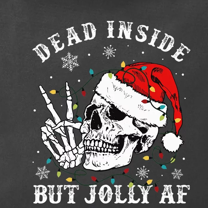 Dead Inside But Jolly AF Skeleton Santa Christmas Pajamas Zip Tote Bag