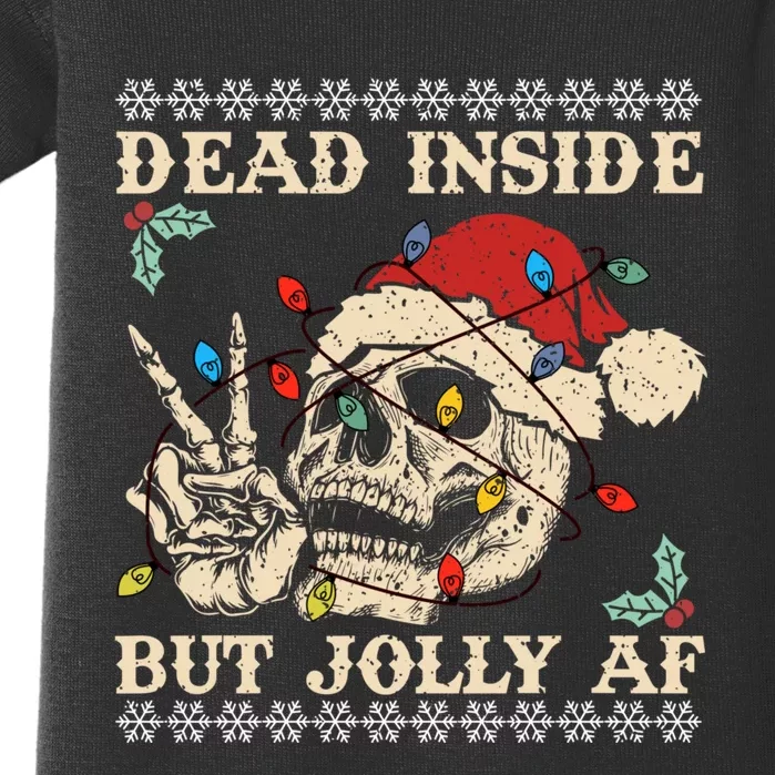 Dead Inside But Jolly Af Skeleton Santa Christmas Baby Bodysuit