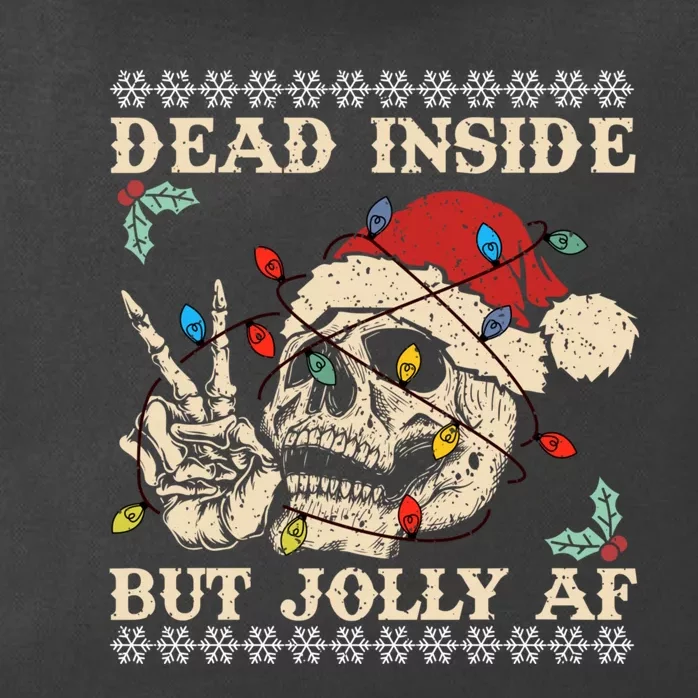 Dead Inside But Jolly Af Skeleton Santa Christmas Zip Tote Bag