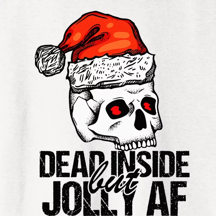 Dead Inside But Jolly Af Xmas Sarcastic Skeleton Skull Women's Crop Top Tee