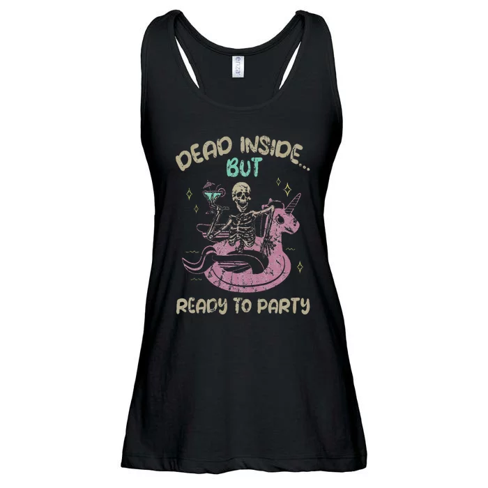 Dead Inside But Ready To Party Skeleton Chilling Ladies Essential Flowy Tank