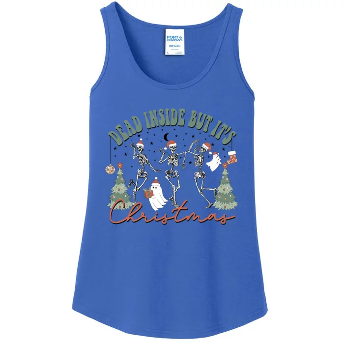 Dead Inside But ItS Christmas Skeleton Xmas Dancing Funny Great Gift Ladies Essential Tank