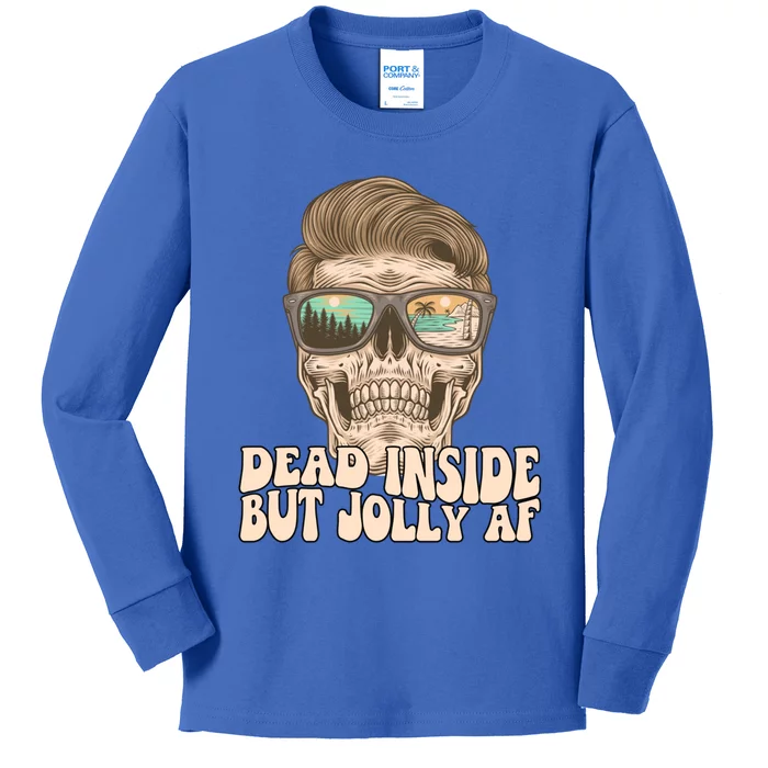 Dead Inside But Jolly Af Christmas Great Gift Kids Long Sleeve Shirt