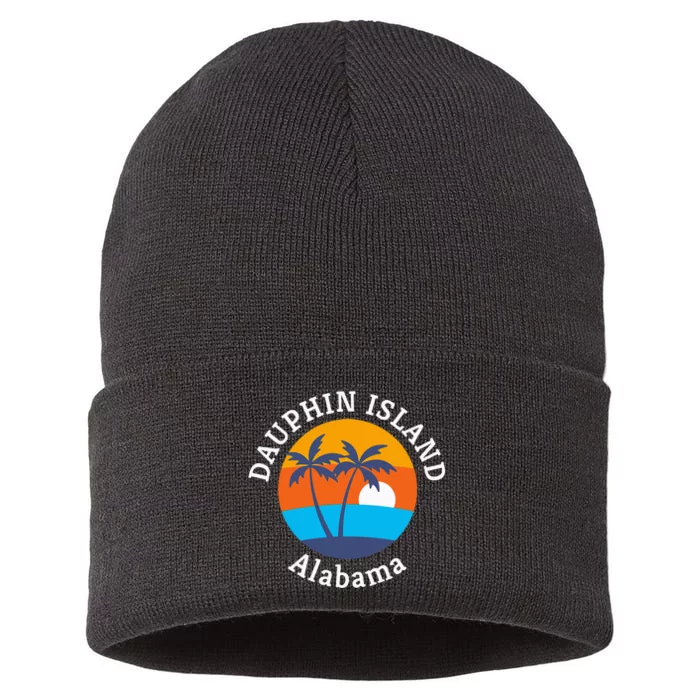 Dauphin Island Beach Alabama Summer Vacation Souvenir Sustainable Knit Beanie