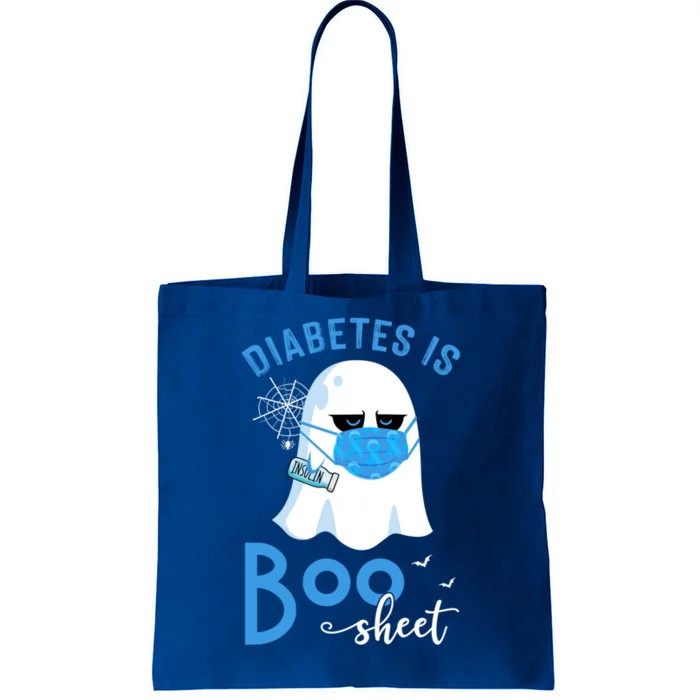 Diabetes Is Boo Sheet Boo Ghost Diabetes Awareness Halloween Gift Tote Bag