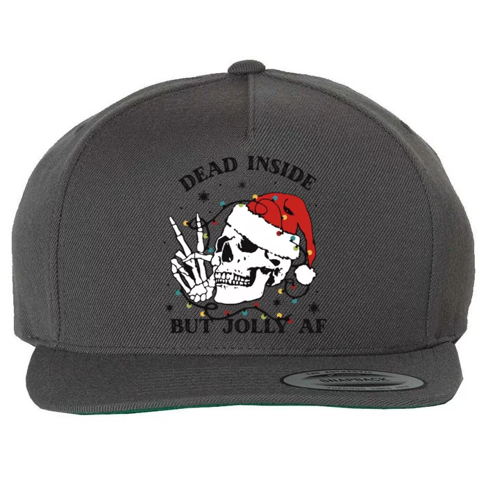 Dead Inside But Jolly Af Funny Christmas Design Gift Wool Snapback Cap