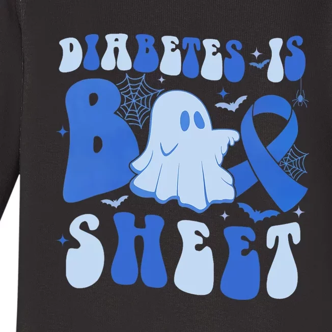 Diabetes Is Boo Sheet Halloween ghost Diabetes awareness Baby Long Sleeve Bodysuit