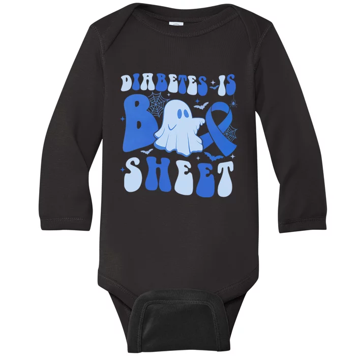 Diabetes Is Boo Sheet Halloween ghost Diabetes awareness Baby Long Sleeve Bodysuit