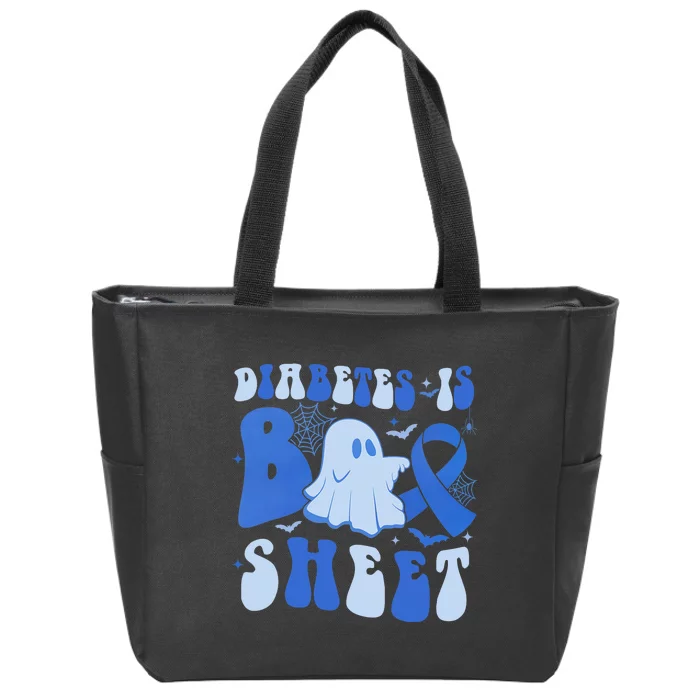 Diabetes Is Boo Sheet Halloween ghost Diabetes awareness Zip Tote Bag