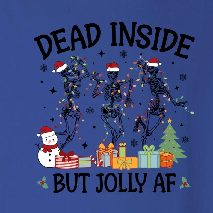 Dead Inside But Jolly Af Dancing Skeleton Graphic Christmas Gift Toddler Long Sleeve Shirt