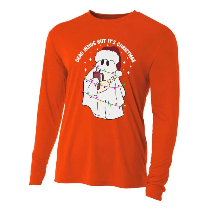 Dead Inside But It’S Christmas Boojee Ghost Stanley Tumbler Gift Cooling Performance Long Sleeve Crew