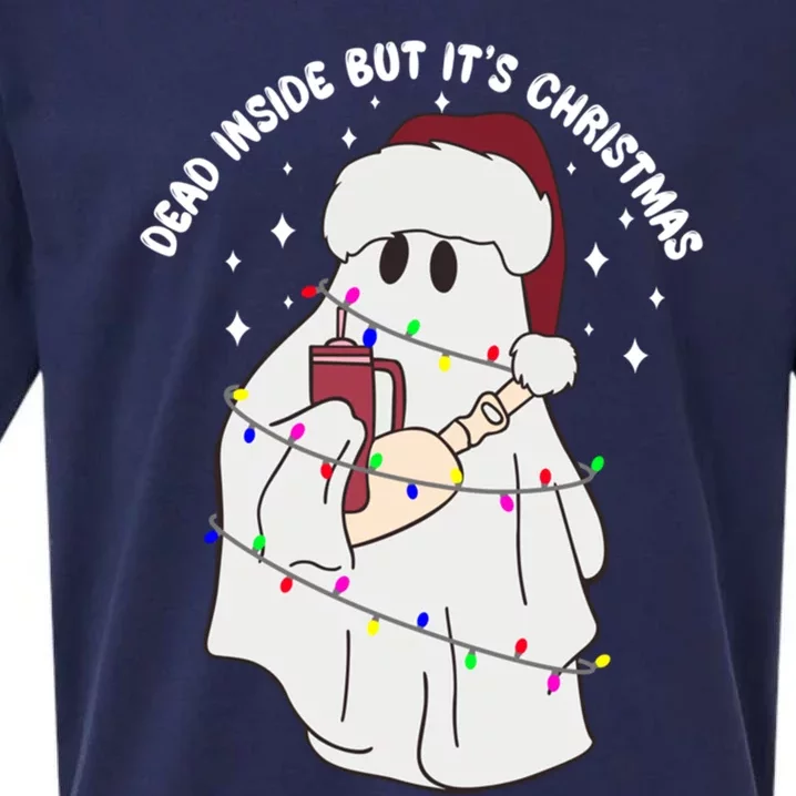 Dead Inside But It’S Christmas Boojee Ghost Stanley Tumbler Gift Sueded Cloud Jersey T-Shirt