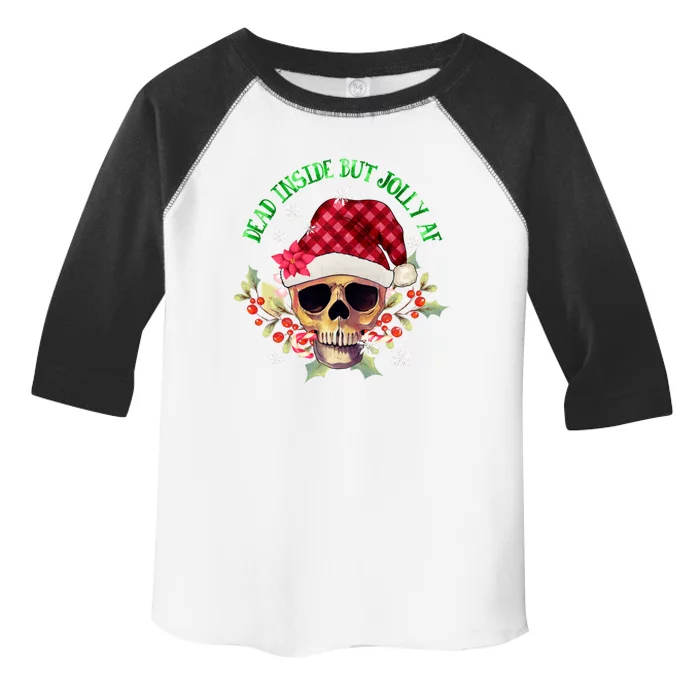 Dead Inside But Jolly Af Funny Christmas Skeleton Sarcastic Cute Gift Toddler Fine Jersey T-Shirt