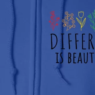 Different Is Beautiful Autism Awareness Acceptance Adhd Meaningful Gift Full Zip Hoodie