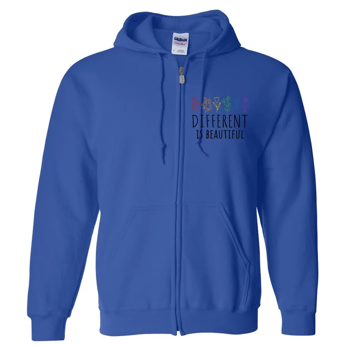 Different Is Beautiful Autism Awareness Acceptance Adhd Meaningful Gift Full Zip Hoodie