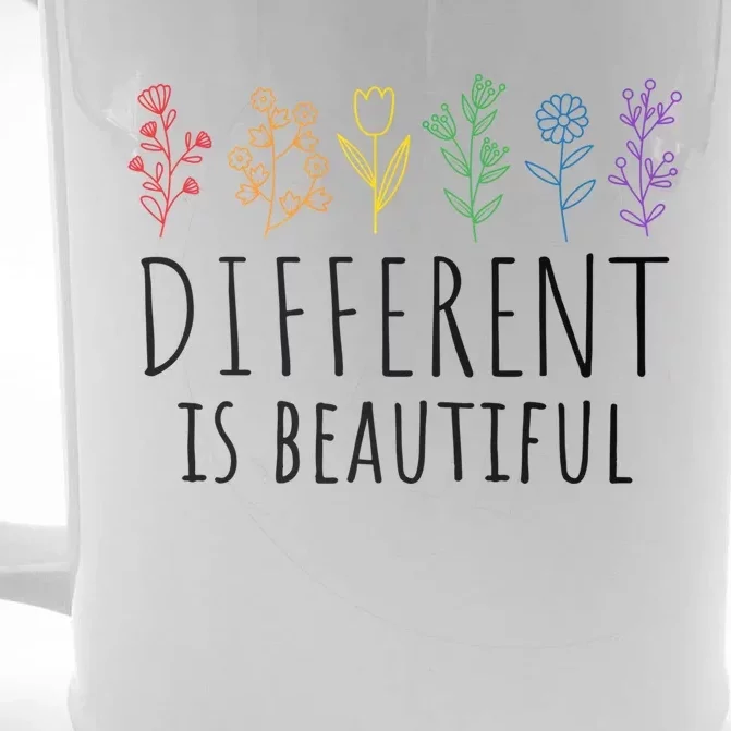 Different Is Beautiful Autism Awareness Acceptance Adhd Meaningful Gift Front & Back Beer Stein