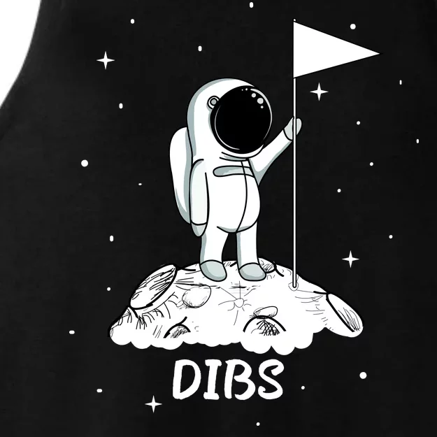 Dibs Flag On Moon Astronaut Ladies Tri-Blend Wicking Tank