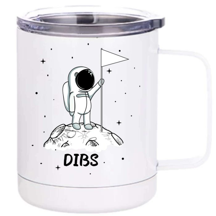 Dibs Flag On Moon Astronaut Front & Back 12oz Stainless Steel Tumbler Cup