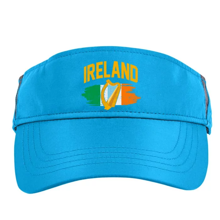 Distressed Ireland Coat Of Arms Harp Flag Adult Drive Performance Visor