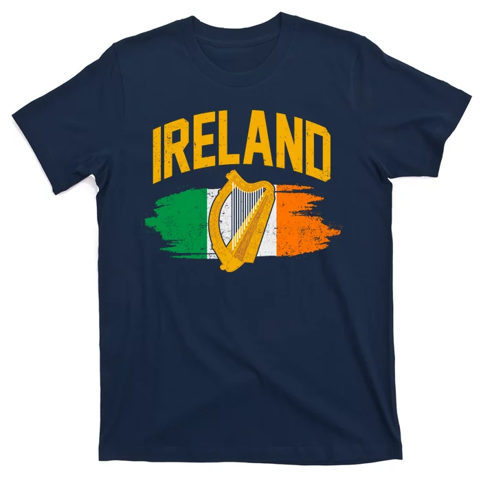 Distressed Ireland Coat Of Arms Harp Flag T-Shirt