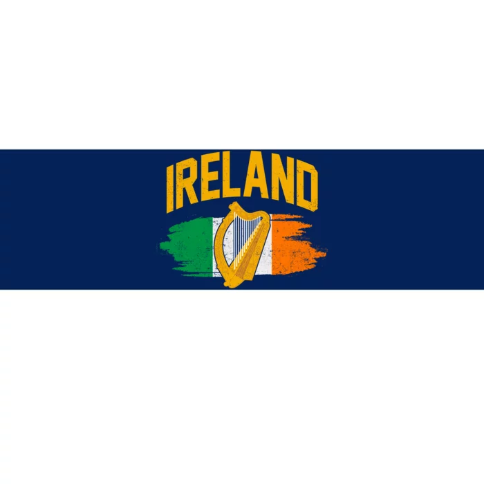 Distressed Ireland Coat Of Arms Harp Flag Bumper Sticker