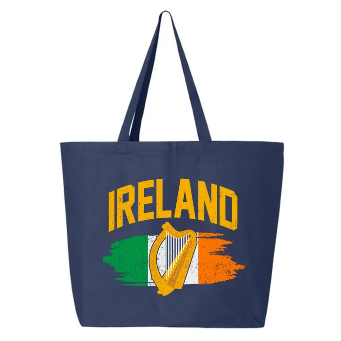 Distressed Ireland Coat Of Arms Harp Flag 25L Jumbo Tote