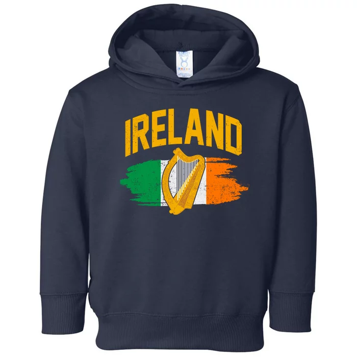 Distressed Ireland Coat Of Arms Harp Flag Toddler Hoodie