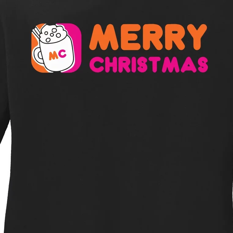 Dunkin Inspired Christmas Ladies Long Sleeve Shirt